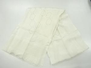リサイクル　正絹　亀甲模様織出し帯揚げ・帯締めセット（扇子付き）